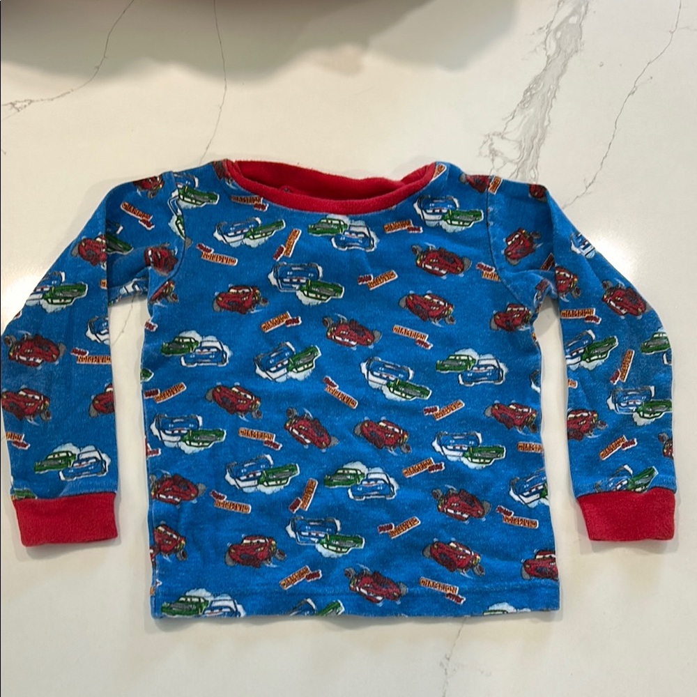 Kids Blue and Red Car Print Shirt